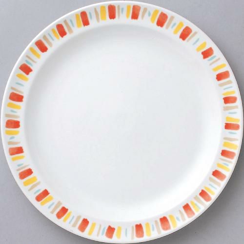 ダイヤセラム (強化) オレンジ十草 ハーフリム 9吋 大皿