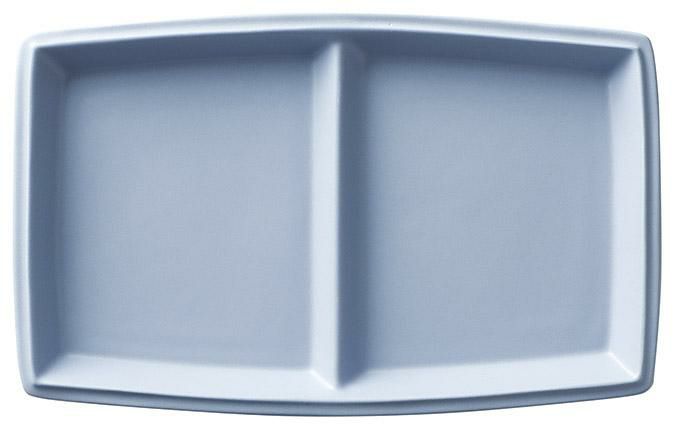シャンブル23cm長角二つ仕切りプレート(Cブルー)