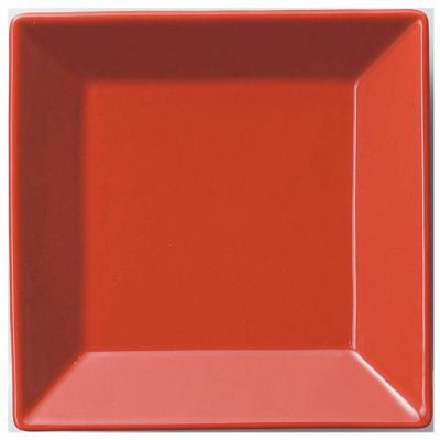 正角皿 14cm 赤 Basic