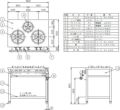 【マルゼン】外管式ガステーブル 3口 MGT-096DS 幅900×奥行600×高さ800mm