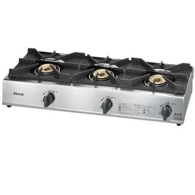 【テンポス】卓上ガステーブル 3口 RSB-306A 幅738×奥行275×高さ151mm