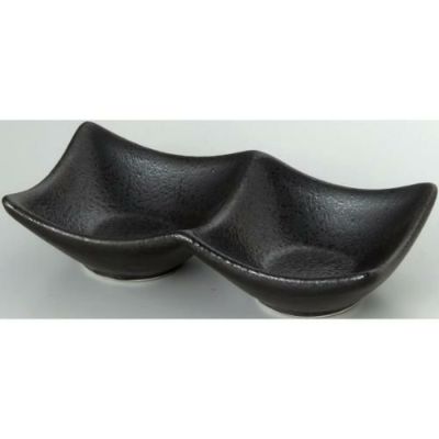 14cm 二連皿 黒耀/業務用