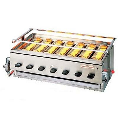 アサヒガス 赤外線 下火式 グリラー SG-22K型 黒潮7号 (7連) 13A (業務用)(送料無料)