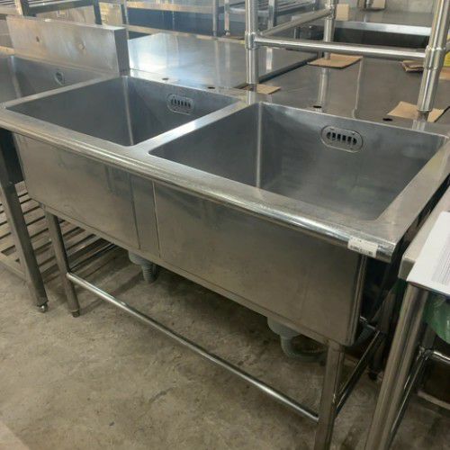 中古】二槽シンク BGなし 幅1200×奥行600×高さ800 【送料無料】【業務