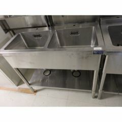 中古】二槽シンク BGあり 幅900×奥行450×高さ800 【送料別途見積