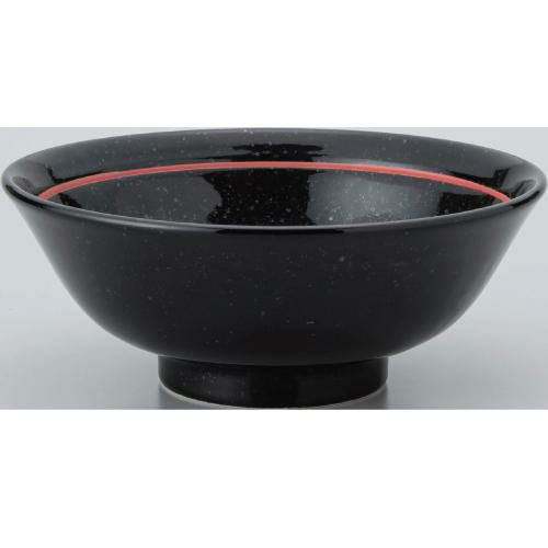 玄よう 黒御影赤ライン 反高台6.5丼