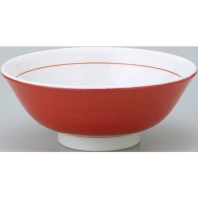 赤中華 反高台6.5丼-下絵赤巻