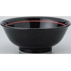 【玄 黒御影赤ライン 反高台6.8丼 10個入  】/業務用/新品