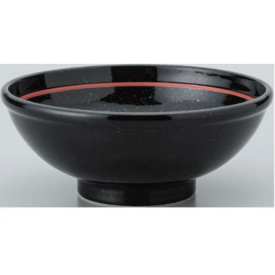 【玄 黒御影赤ライン 玉高台6.5丼 10個入  】/業務用/新品