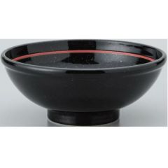 【玄 黒御影赤ライン 玉高台6.5丼 10個入  】/業務用/新品