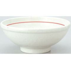白鳳 粉引赤ライン 玉高台6.5丼