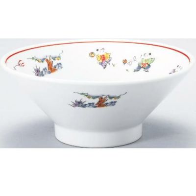 色絵唐子 切立高台7.0丼