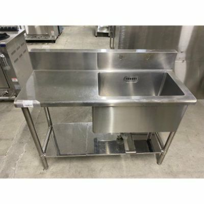 中古】一槽シンク 台付き BGあり 幅1090×奥行450×高さ780 【送料別途