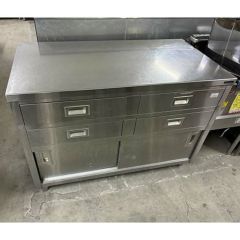 中古】調理台 引出し付き BGなし 幅1200×奥行630×高さ850 【送料別途