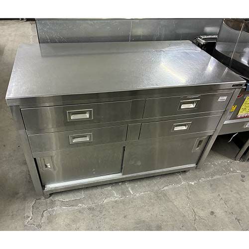 中古】調理台 引出し付き BGなし 幅1200×奥行630×高さ850 【送料別途