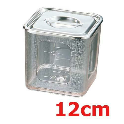 UK ポリカーボネイト 角型キッチンポット(目盛付)12cm