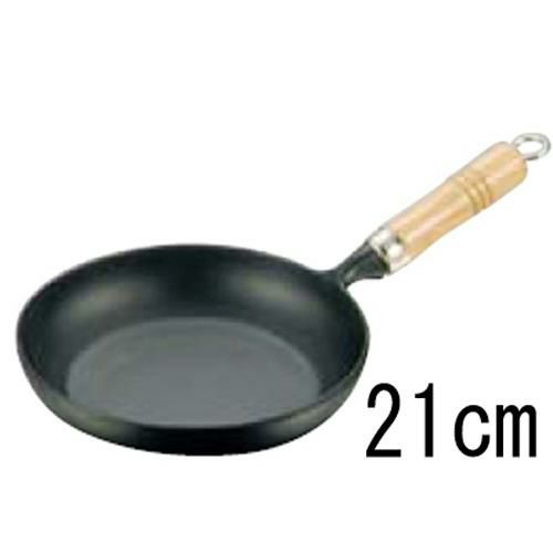 南部鉄 オムレツパン 木柄 21cm