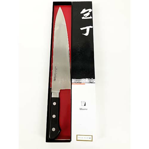 中古】モリブデン鋼 ツバ付き牛刀270mm ミソノ 幅410×奥行55×高さ20