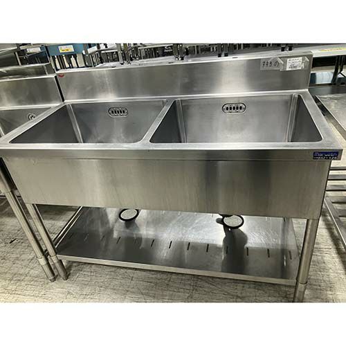 中古】二槽シンク BGあり マルゼン BS2-126 幅1200×奥行600×高さ800
