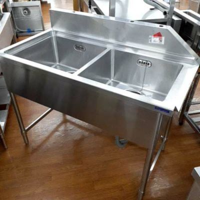 中古】二槽ソイルドシンク 幅1200×奥行650×高さ900 【送料別途見積