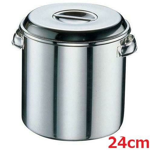 クローバー モリブデン 丸型キッチンポット 目盛付 24cm 手付 