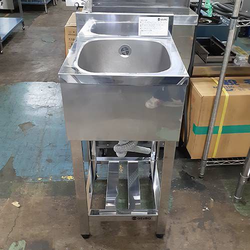 中古】一槽シンク BGあり 東製作所(アズマ) KP1-400 幅400×奥行450×高