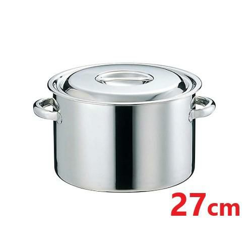 EBM 18-8 半寸胴鍋(目盛付)27cm 手付