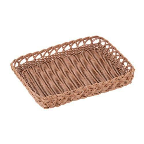 PPラタン 角型ベーカリーバスケット スカシ ブラウン BB-422-BR