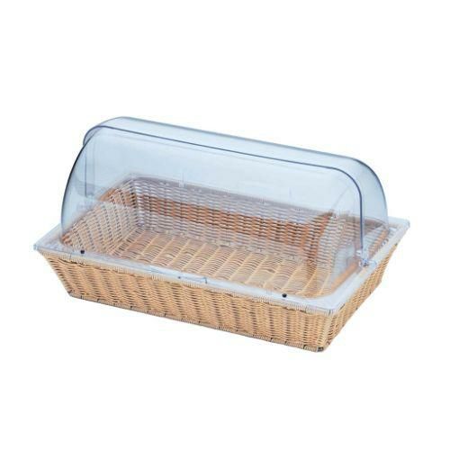 PPラタン ベーカリーバスケット 長角1/1サイズ カバー付 アイボリー BB-409-IV