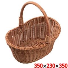 PPラタン 小判型ピクニックバスケット 大 ブラウン PB-460-BR/業務用/新品/小物送料対象商品