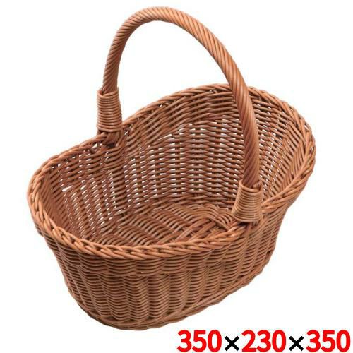 PPラタン 小判型ピクニックバスケット 大 ブラウン PB-460-BR/業務用/新品/小物送料対象商品