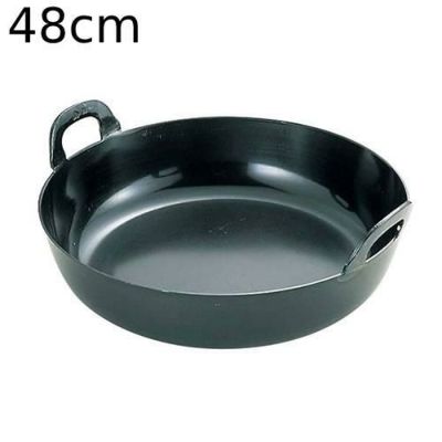 EBM 鉄プレス 厚板 揚鍋 (ハンドル一体品) 48cm