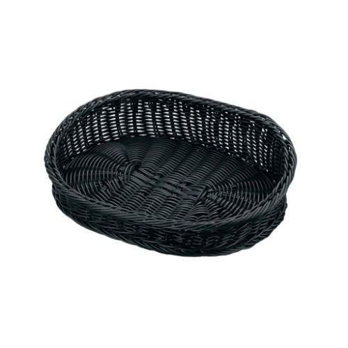 PPラタン 小判型フードバスケット/40型 ブラック VB-946-BK
