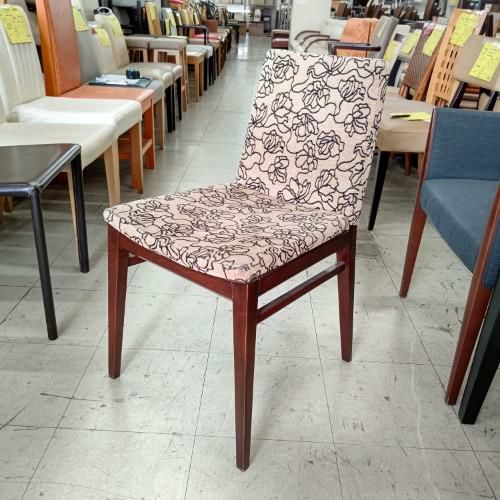 洋風イス ブラウン 座背ブラウン花柄 幅410×奥行520×高さ770