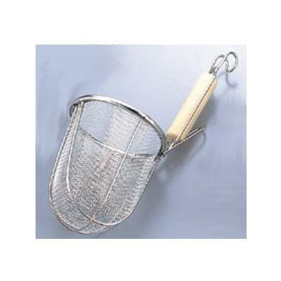 BK 18-8 木柄うどんてぼ 木柄うどん揚 丸底 大