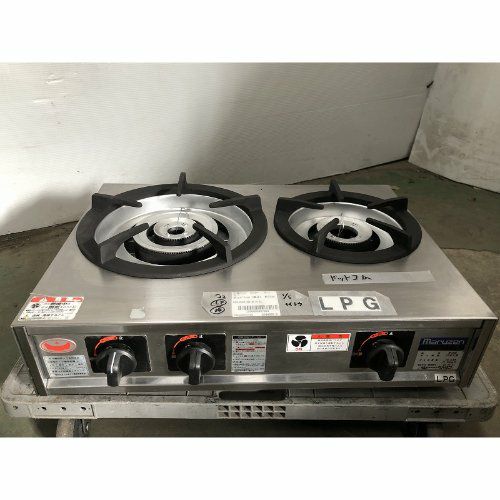 【オークション番号16】卓上ガスコンロ(親子) マルゼン M-212C 幅595×奥行420×高さ160 LPG(プロパンガス)