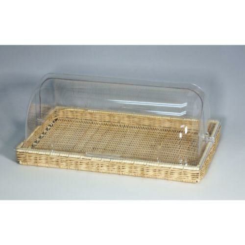 透明アクリルケース 透明カバー付籐かご/ZP-47/送料無料