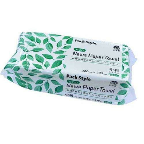 ペーパータオル PSニュースペーパータオル 中判 シングル 再生紙 パックスタイル(30個入)
