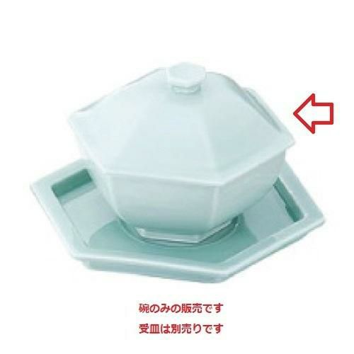 青磁 六角蓋物 大