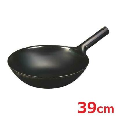神田鉄鍋/プレス鉄片手中華鍋1.2mm 39cm