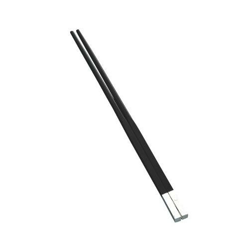 燕舞 黒檀箸 山水 銀キャップ 先太タイプ