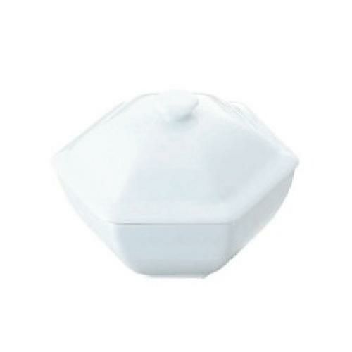 白磁 六角蓋物 中