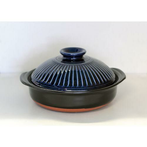 菊花 瑠璃釉 8号鍋/M1057