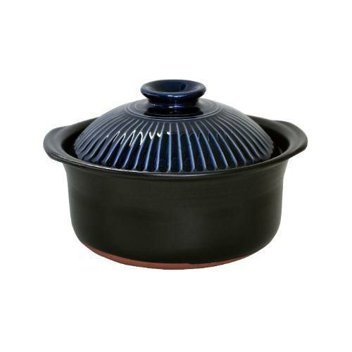 菊花ごはん鍋 瑠璃釉 5合炊/M1109