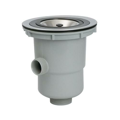 浅型排水トラップ G2ネジ オーバーフロー付 ステンカゴ仕様 TO-281