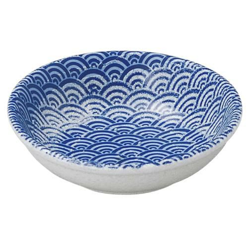 青海波 白渦 11cmヤクミ皿 薬味皿【まとめ買い商品】