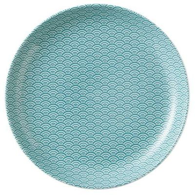 青海波 23cm丸皿 緑【まとめ買い商品】