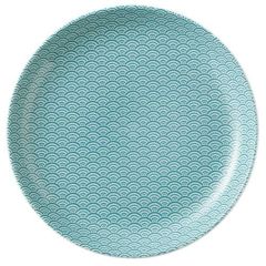 青海波 23cm丸皿 緑【まとめ買い商品】