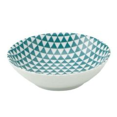 山格子 13.5cm浅ボウル 緑【まとめ買い商品】