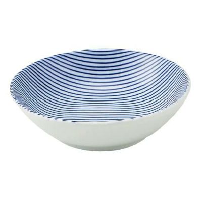 細縞 13.5cm浅ボウル 青【まとめ買い商品】